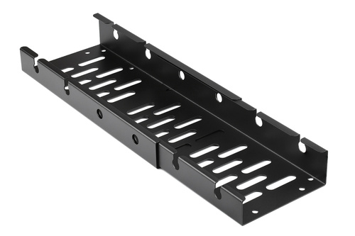 Verstellbarer Kabel-Organizer für Schreibtischunterbau 29-53 cm | Korb, Führung, Halterung | Schwarz | CWT-O3