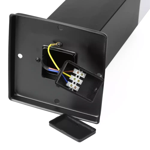 Gartenleuchte, Stehleuchte, quadratischer Pfosten für E27-Leuchtmittel | 90 cm, 230 V, Edelstahl | schwarz matt | LLF-90CM