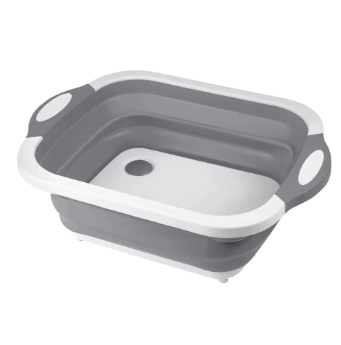 Faltbare Abfluss-Schüssel | Camping-Schüssel | Schneidebrett-Schüssel | ZXS-398-GREY