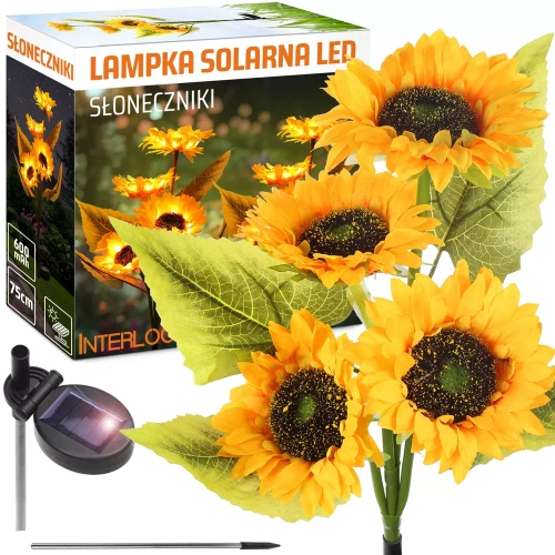 Solarblume | Solar-LED-Gartenlaterne Sonnenblumen | 75 cm, 600 mAh | FLD-36-GELB