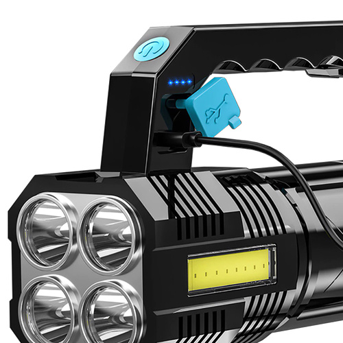 Multifunktions-LED-Taschenlampe mit Suchscheinwerfer und integriertem Akku | 1000lm, 4 Leuchtmodi, bis zu 8 Stunden | TL-2056