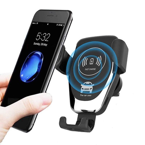 Kfz-Halterung mit Schwerkraftmechanismus | Induktive Ladegerät Fast Charge 10 W | schwarz | Q006-Black
