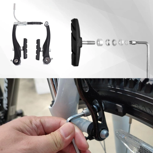 Fahrrad Bremsbeläge V-Brake | Asymmetrische Anschraubklötze 70mm | SJSCP-03-B