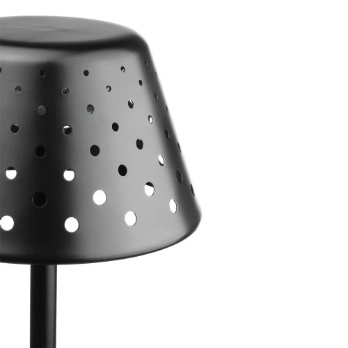 Tischlampe mit eingebautem Akku | Nachtlicht mit drei Leuchtfarben | Stimmungsvolle Lampe für Hotel, Restaurant | HJA15-SCHWARZ