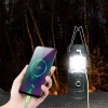 Solar Camping LED Laterne, Taschenlampe mit Powerbank-Funktion | Schwarz | HWL-001-EU