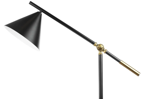 Stehlampe mit verstellbarem Arm | Stilvolle Lampe mit E27-Gewinde | DYT-163-SCHWARZ