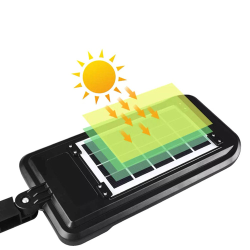 Straßen- und Garten-Solar-LED-Lampe mit Bewegungs- und Dämmerungssensor IP65 | 240 LED COB | IR-Fernbedienung | LD-240COB