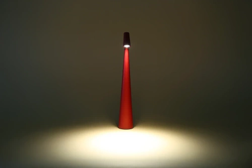 Tischleuchte | 33,5 cm | kabellose Nachttischleuchte mit integriertem Akku, Touch-Steuerung | rot | HMS-355-RED