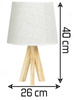 Tischlampe aus Naturholz mit Lampenschirm | 40W E27 | Schreibtischlampe, Nachttischlampe | DL05