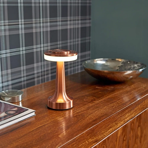 Kabellose LED-Tischleuchte | Touch-Bedienung, einstellbare Lichtfarbe, USB-Anschluss | schwarz | HJA14-BLACK