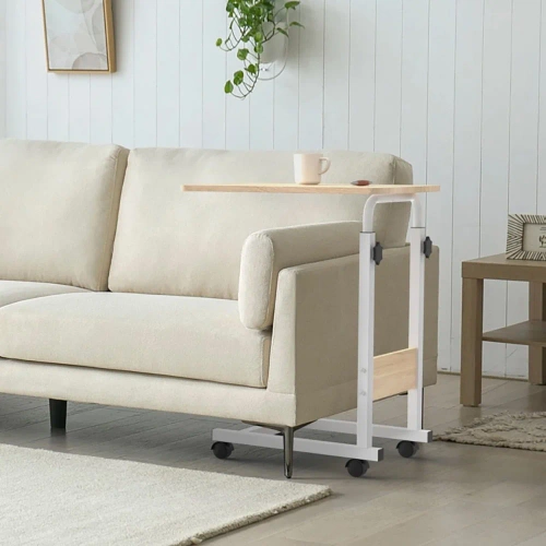 Mobiler Laptoptisch | Funktionaler, höhenverstellbarer Computertisch auf Rollen | LFD-6085-WD