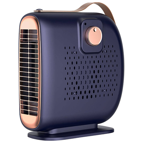 Elektrischer Retro-Heizkörper, Mini-Heizlüfter, Heizlüfter | 2 Geschwindigkeiten | 500 W | Blau | JM-115