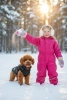 Winter Hundejacke mit Geschirr | Größe S | schwarz | PET-016S-BK