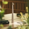 Tischlampe 33,5 cm | Kabellose Nachttischlampe mit eingebautem Akku | Lampe mit Touch-Steuerung | HMS-355-GREY