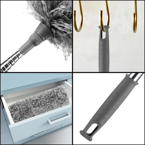 Staubwischer mit Teleskopstiel | 2,8 m Länge | grau | FDD-2.8M-GREY
