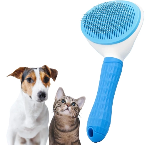 Hundekatzenhaarentfernungsbürste | Selbstreinigende Tierpflegebürste | PSC-195-BLUE