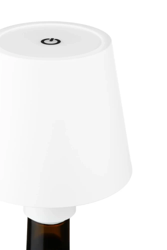 LED-Tischlampe mit eingebautem Akku | Tischlampe zum Aufstecken auf eine Flasche | HJA46-WEISS