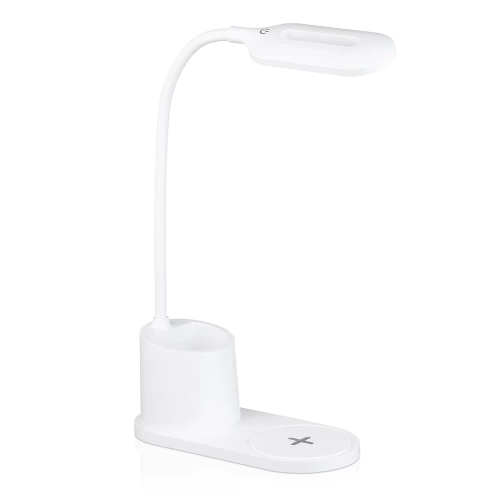Schreibtischlampe mit LED und induktiver Ladefunktion | weiß | WD-T03-WHITE