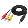  Audio-Video-Kabel Miniklinke 3,5 mm TRRS | 3× Cinch 1,5 m – AV-Kabel für TV, Beamer, Heimkino | AV-C1.5M-B