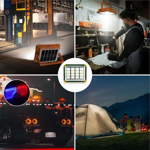 Arbeitslampe mit Solarfunktion | Powerbank-Funktion | LED | TGD-200W-GELB