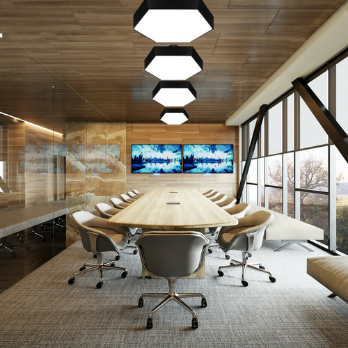 LED-Pendelleuchte | 50 W | Voll-Hexagon | Aluminium | CCD flimmerfrei | Ø 60x6 cm | LPL-003