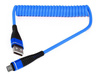 Micro USB 1M | Spiralkabel USB zum Aufladen des Telefons | Quick Charge 3.0 2.4A | AM32