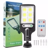 Solar-Gartenleuchte mit Dämmerungs- und Bewegungssensor | IP65, 72 COB LED-Lampen, IR-Fernbedienung | LD-616B-72COB