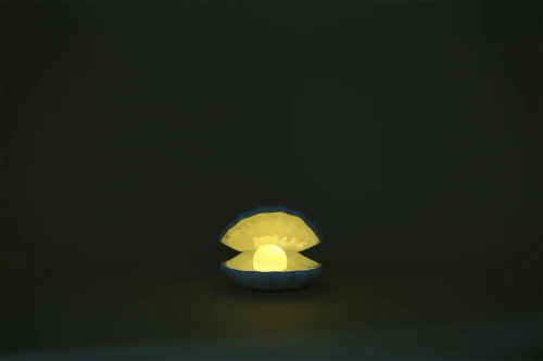 Keramik-LED-Lampe | Muschelförmige Nachtlichtlampe | Kabellose Tischlampe | BKD-140-WEISS