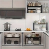 Badezimmer-Kosmetikregal | Metall-Küchenständer | Gewürzständer | Freistehendes Regal | MSK-L50CM-B