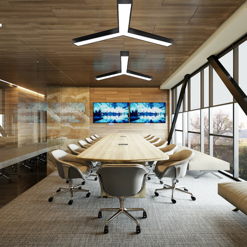 Deckenpendelleuchte LED 40W | Y-Form | Aluminium | Blendfreies CCD | Φ120x10x6 | LPL-001