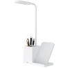 Smarte LED-Schreibtischlampe mit kabellosem Qi-Laden | 3-in-1-Schreibtischlampe mit Organizer und Ladegerät | Moderne Arbeitszimmerlampe mit Organizer | MD-K5-15W