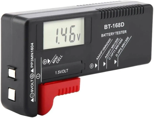 Digitaler Voltmeter | Universeller Batterie- und Akkutester | BT-168D-SCHWARZ | Batterietester