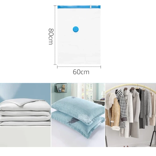 Vakuumbeutel zur Aufbewahrung von Kleidung und Bettwäsche | Set mit Pumpe, 10 Stück | VCB-10in1-WHITE