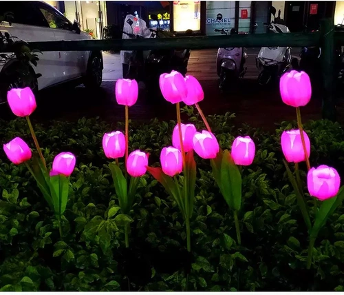 Solarblume | Solar-LED-Gartenlaterne Tulpe | 65 cm, 600 mAh | FLD-40-PINK