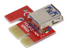 Riser 007S Rot | Hochwertiger PCI-E Riser | Grafikkartenerweiterung Adapterkarte mit Stromversorgung USB 3.0-Kabe