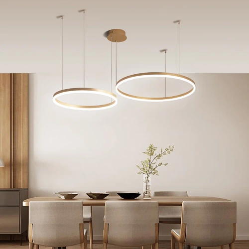 Zweiteilige moderne Pendelleuchte | LED | Gold | RLK-C02-38W-G