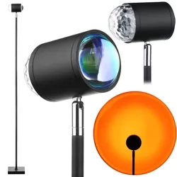 LED-Stimmungsleuchte stehend | Projektor Sonnenuntergang | Leuchte mit austauschbaren farbigen Einsätzen | schwarz | RB-C150-Black