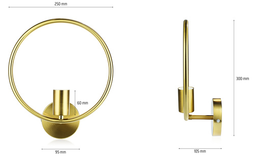Goldene Wandleuchte Wandleuchte E27 | WLO-ND28-G