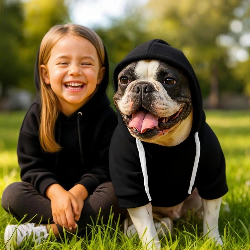 Hundepullover mit Kapuze für Hunde und Katzen | XS | schwarz | PET-015XS-BK