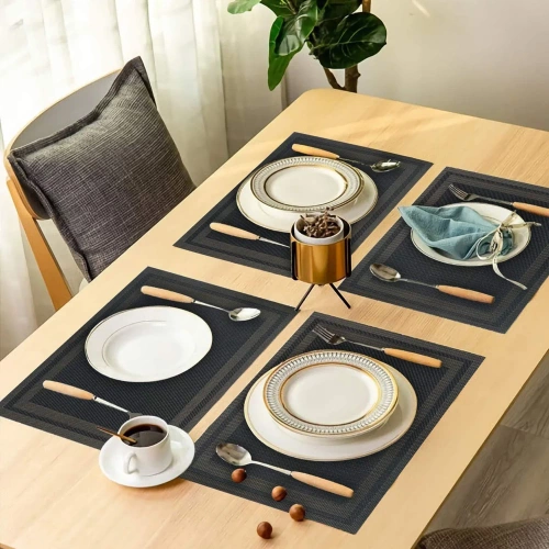 Tischset | Untersetzer | Tischdecke | Dekorative Küchenmatte | F040-SCHWARZ