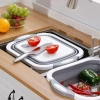 Faltbare Abfluss-Schüssel | Camping-Schüssel | Schneidebrett-Schüssel | ZXS-398-GREY