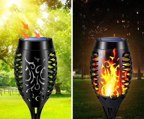 LED-Gartenleuchte Solar Fackel | 51 cm | 12 SMD 2835 | 6 Stück | HYD-12LED