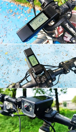  3-in-1 LED Fahrradlicht 450 lm | Computer zur Messung von Geschwindigkeit, Distanz und Zeit | Starke Beleuchtung mit Tonsignal | MBLBD-3201