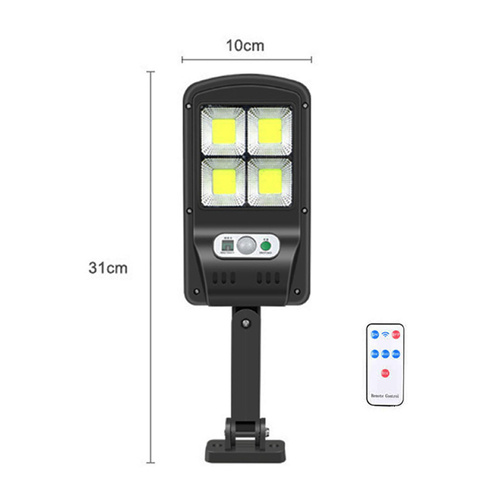 Solar Gartenlampe mit LED, Bewegungs- und Dämmerungssensor IP65 | 48 LED COB Chips | IR-Fernbedienung | LD-S4