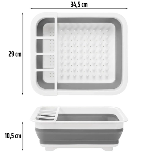 Geschirrabtropfgestell | klappbarer Abtropfständer für Camping | grau | XEP-364-GREY