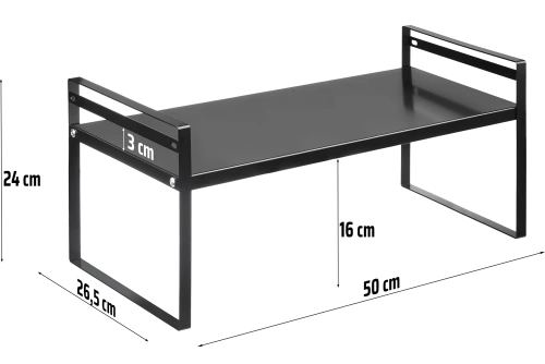 Badezimmer-Kosmetikregal | Metall-Küchenständer | Gewürzständer | Freistehendes Regal | MSK-L50CM-B