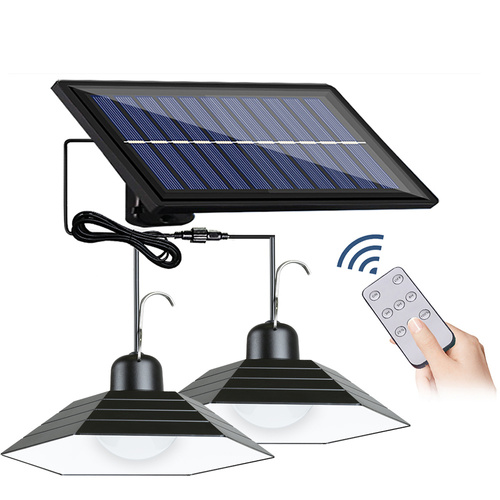 Set von zwei hängenden Solar-LED-Gartenlampen mit Dämmerungssensor IP44 | 2x 30 LED SMD | IR-Fernbedienung | LD-02