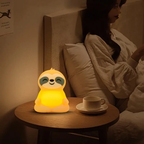 LED Silikon Nachtlicht Faultier | Tragbare Kinderlampe 9 Lichtfarben | JL-243