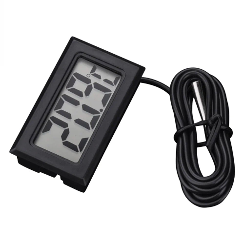 Digitales Thermometer | Mini-Messgerät mit wasserdichter Sonde | KTM-050-SCHWARZ
