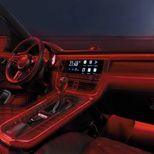 LED-Ambientebeleuchtung | 5 m | einseitiger Lichtleiter | mehrfarbiger LED-Streifen | EL Wire